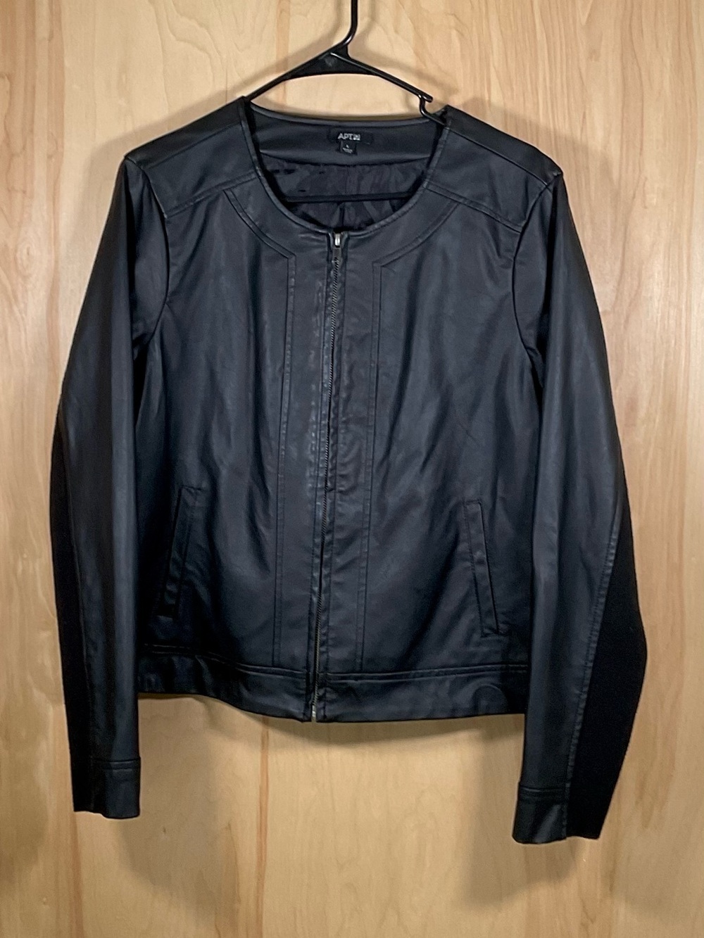 Apt. 9 Black Faux Leather Moto Jacket - EUC